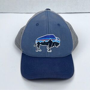 Patagonia Youth Fitz Roy Bison Logo Mesh Snapback Trucker Hat One Size; Unisex